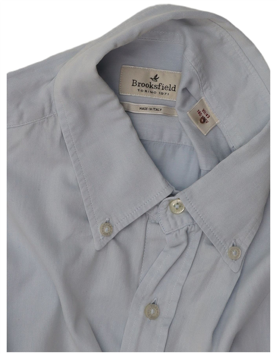 Brooksfield Mens Shirt Size 43 Large Blue