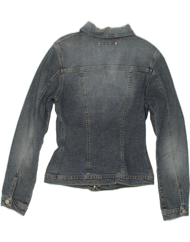 VINTAGE Womens Denim Jacket UK 12 Medium Blue Cotton Vintage Vintage and Second-Hand Vintage from Messina Hembry 