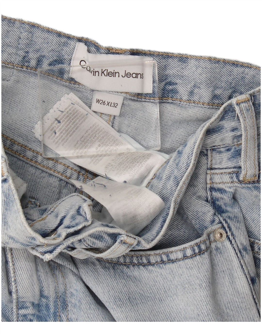 Calvin Klein Womens Loose Jeans W26 L32 Blue Cotton