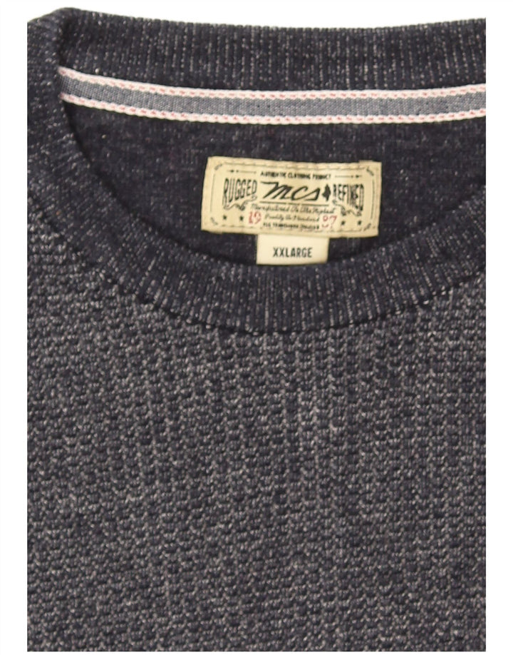 Marlboro Classics Mens Crew Neck Jumper Sweater 2XL Navy Blue