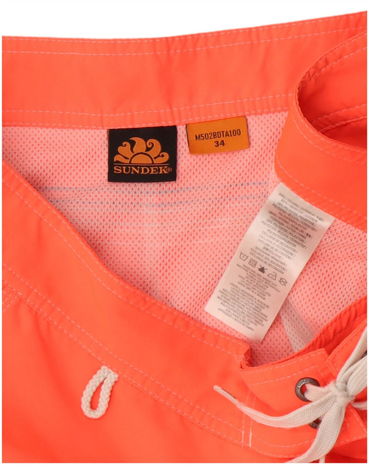Sundek Mens Swimming Shorts Large  Orange Polyester