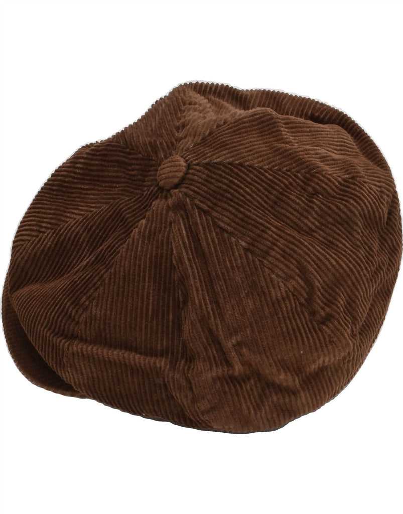 VINTAGE Mens Corduroy Newsboy Cap Size 58 Large Brown Cotton | Vintage Vintage | Thrift | Second-Hand Vintage | Used Clothing | Messina Hembry 