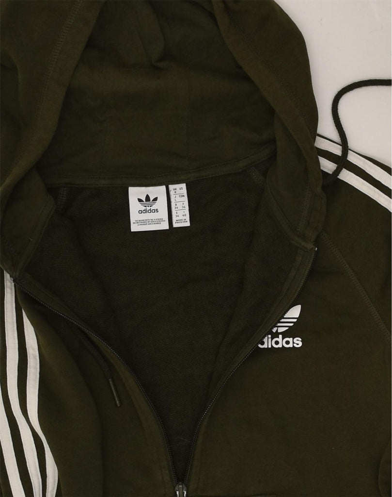 ADIDAS Womens Zip Hoodie Sweater UK 8 Small  Green Cotton | Vintage Adidas | Thrift | Second-Hand Adidas | Used Clothing | Messina Hembry 