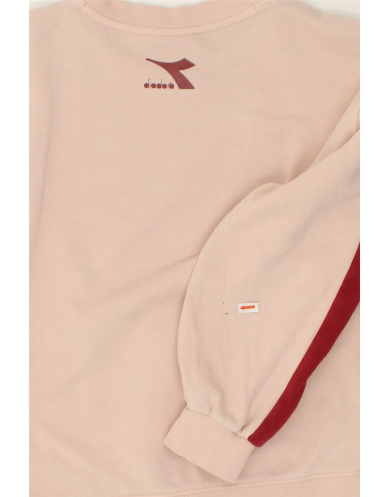 DIADORA Girls Graphic Sweatshirt Jumper 9-10 Years Large Pink Cotton | Vintage Diadora | Thrift | Second-Hand Diadora | Used Clothing | Messina Hembry 