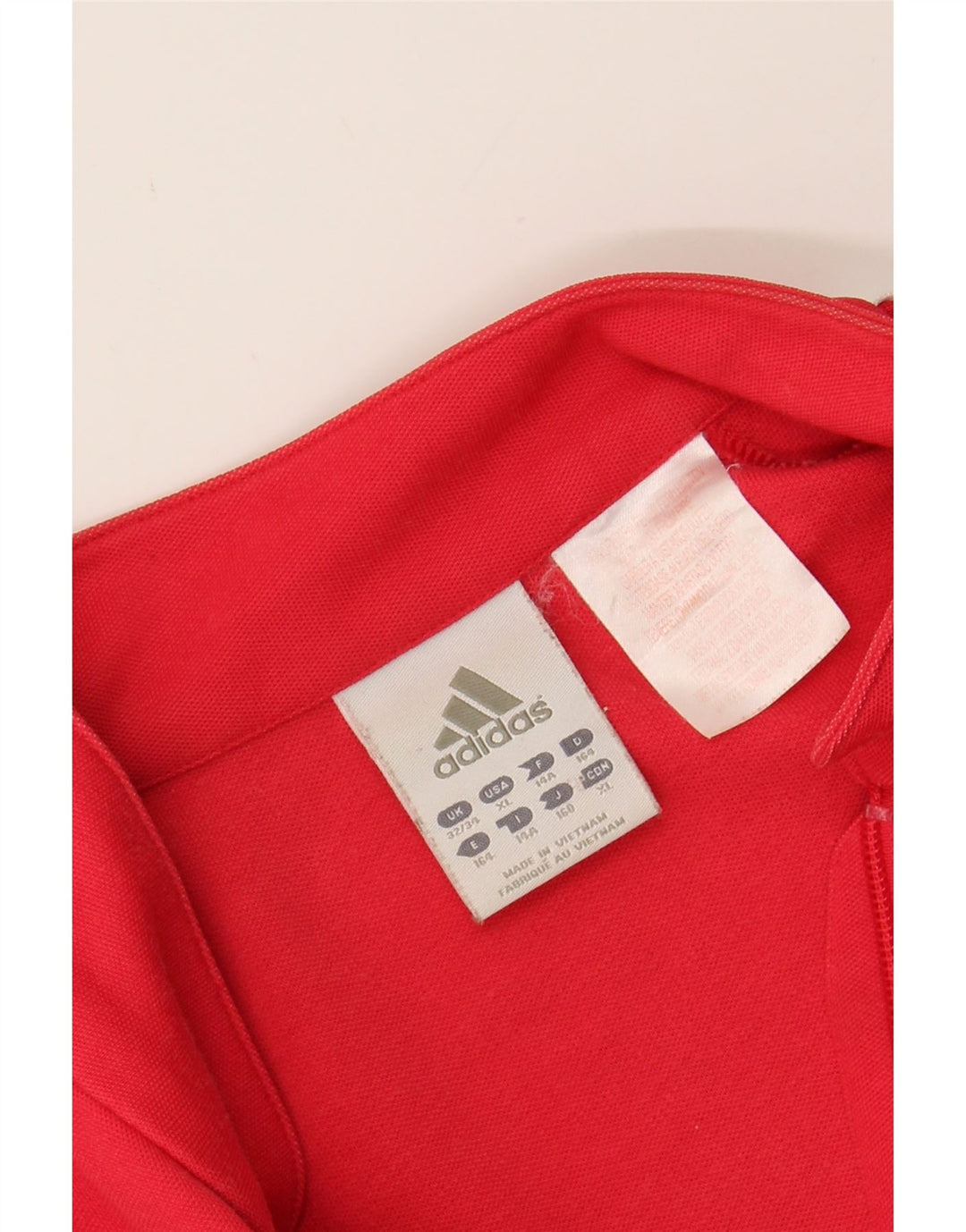 ADIDAS Boys Tracksuit Top Jacket 13-14 Years Red Vintage Adidas and Second-Hand Adidas from Messina Hembry 