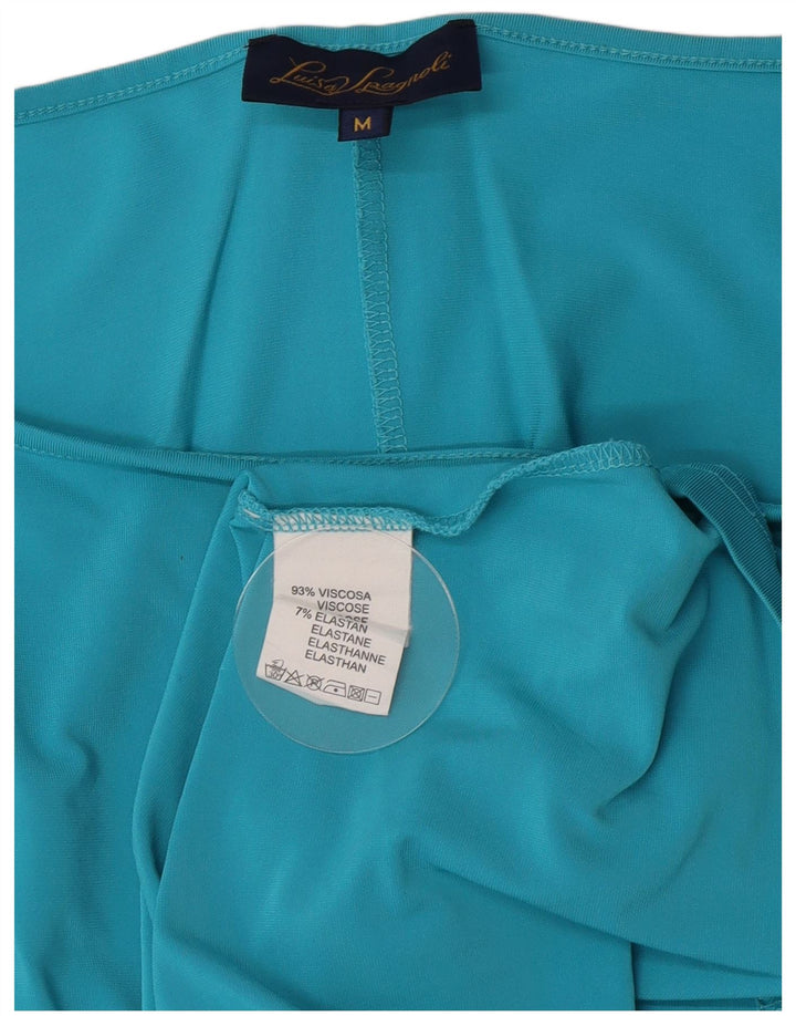 Luisa Spagnoli Womens 3/4 Sleeve Blouse Top UK 12 Medium Blue Viscose