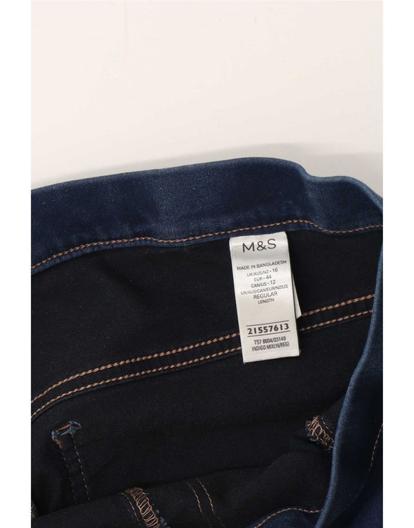 Marks & Spencer Womens Jegging Jeans UK 16 Large W32 L27 Navy Blue Cotton