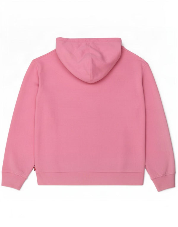 Levi's Womens Graphic Hoodie Jumper UK 14 Medium Pink Cotton