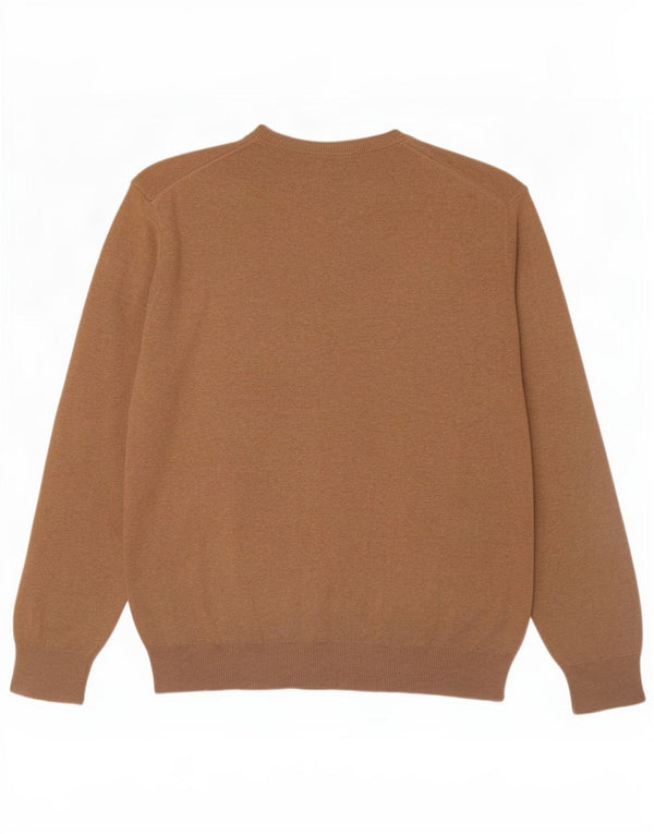 Gant Mens V-Neck Jumper Sweater XL Brown