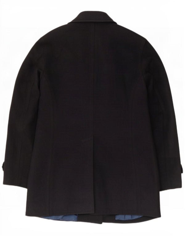 Marks & Spencer Mens Overcoat UK 38 Medium Navy Blue Polyester