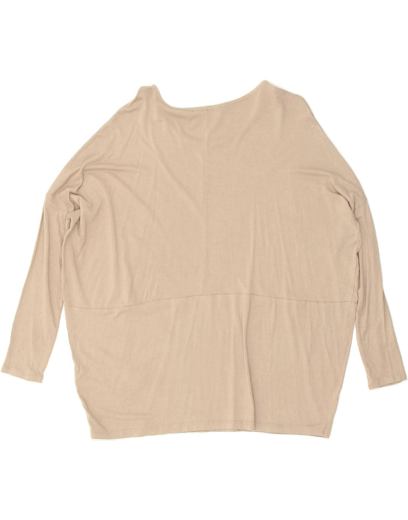 DACK'S Womens Oversized Top 3/4 Sleeve UK 14 Medium Beige Viscose | Vintage Dack's | Thrift | Second-Hand Dack's | Used Clothing | Messina Hembry 