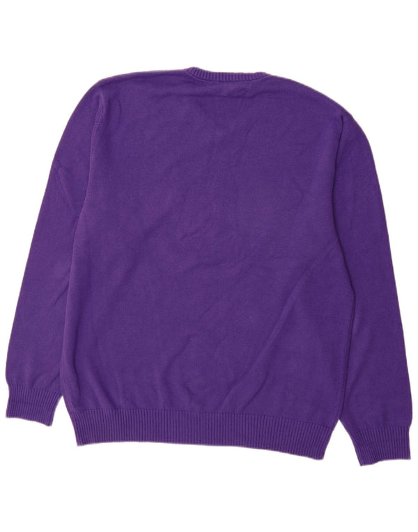 Crew Clothing Mens V-Neck Jumper Sweater XL Purple Cotton