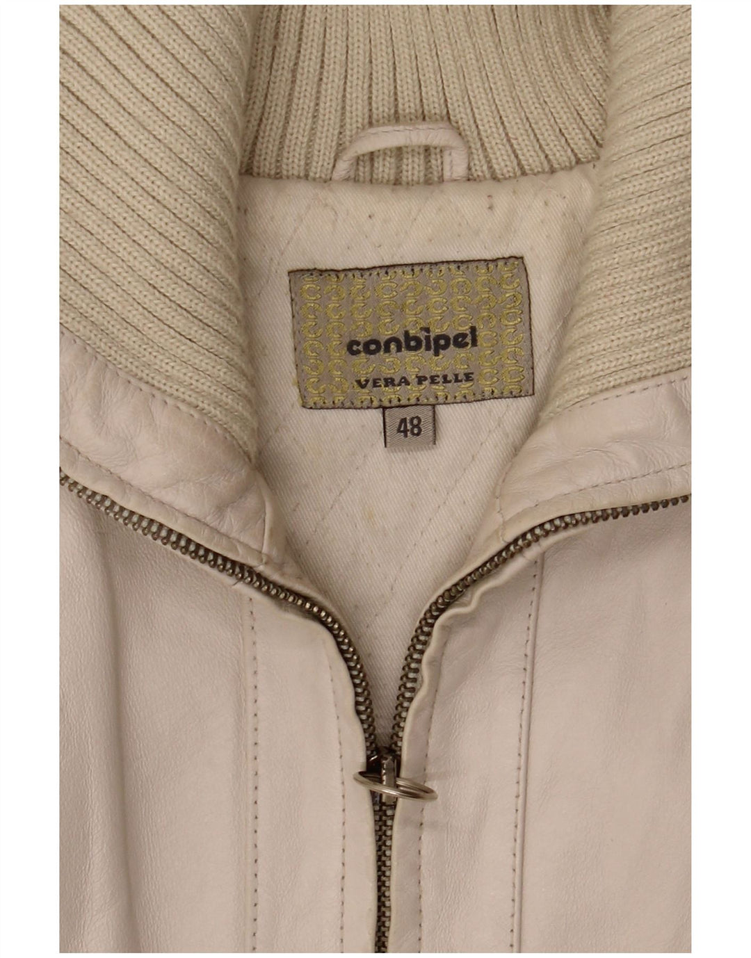 Conbipel Womens Leather Jacket IT 48 XL White Leather