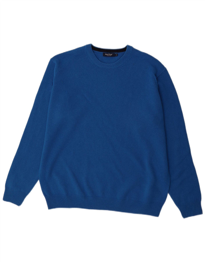 James Pringle Mens Crew Neck Jumper Sweater XL Blue Wool