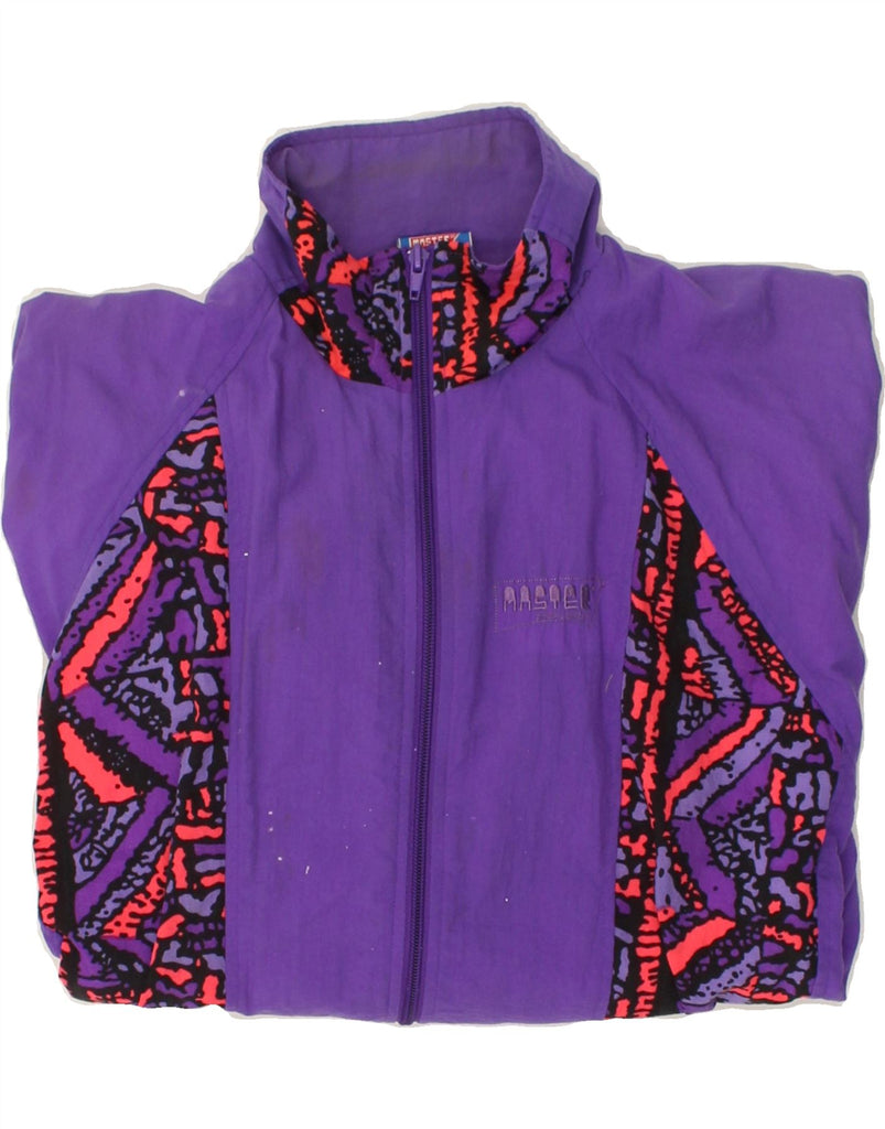 MASTER Womens Tracksuit Top Jacket Small Purple Colourblock Nylon | Vintage Master | Thrift | Second-Hand Master | Used Clothing | Messina Hembry 