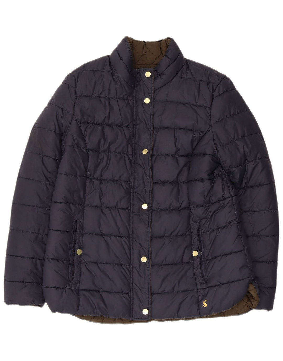 Joules Womens Reversible Padded Jacket UK 16 Large Navy Blue Polyamide