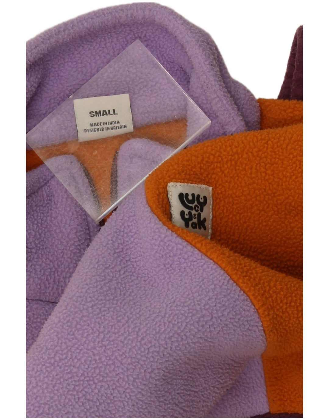 Lucy & Yak Womens Oversized Crop Fleece Jumper UK 10 Small Multicoloured