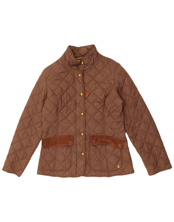 Joules Womens Quilted Jacket UK 12 Medium Grey Cotton