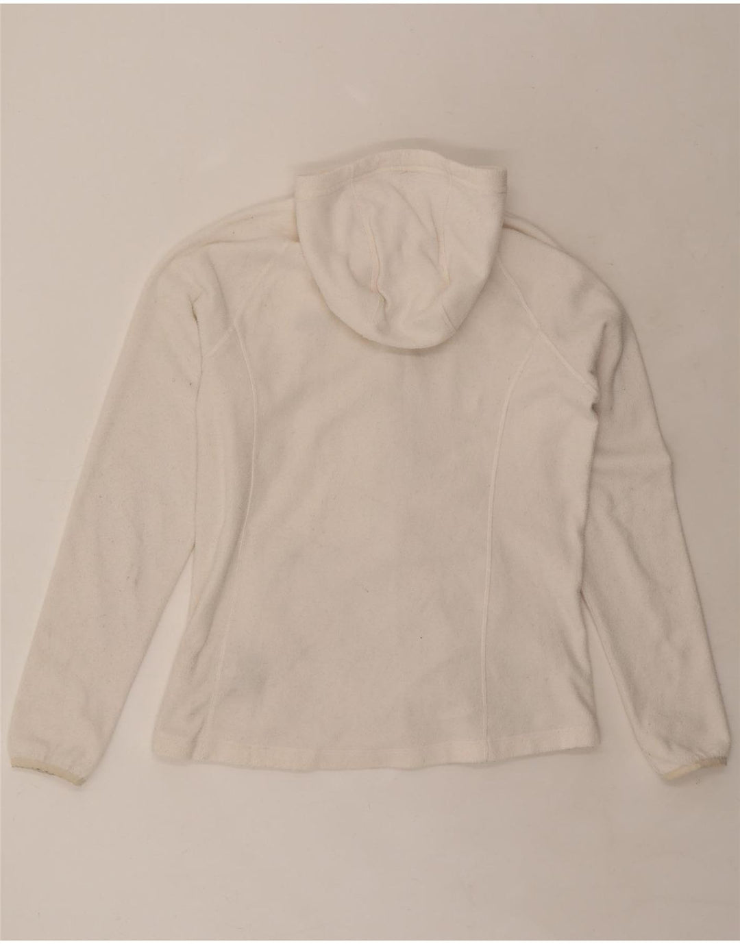 THE NORTH FACE Womens Hooded Fleece Jacket UK 16 Large White Polyester