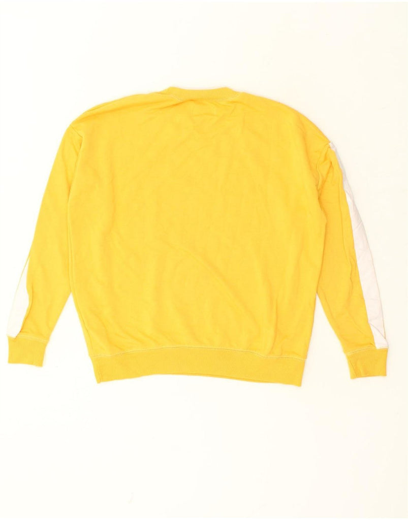 PULL & BEAR Womens Loose Fit Graphic Sweatshirt Jumper UK 14 Medium Yellow | Vintage Pull & Bear | Thrift | Second-Hand Pull & Bear | Used Clothing | Messina Hembry 