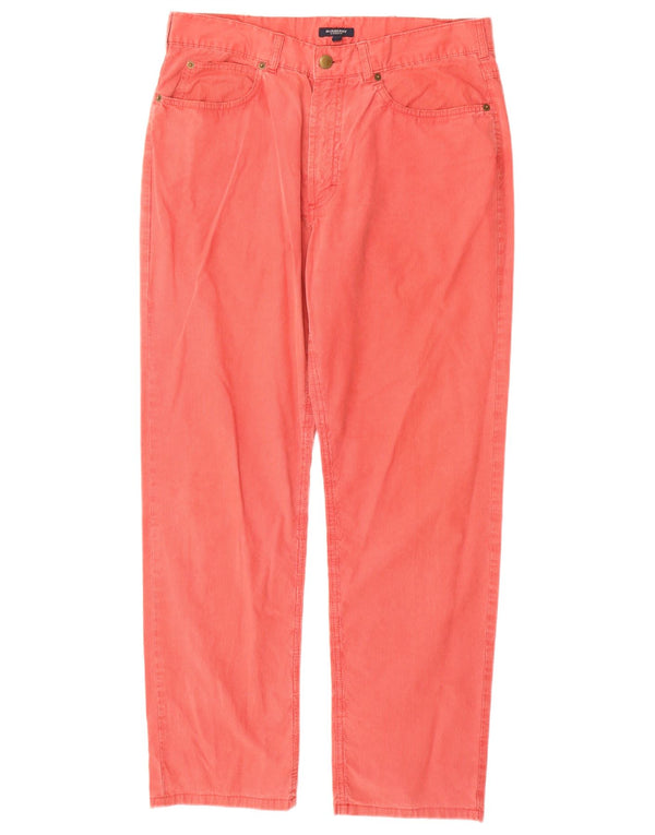 Burberry Mens Straight Casual Trousers IT 50 Medium W32 L30 Red Cotton