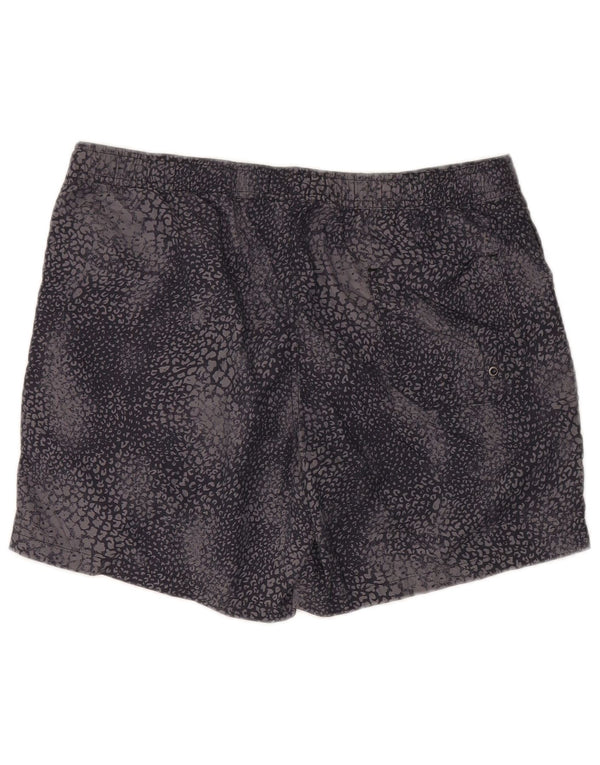 All Saints Mens Swimming Shorts Large  Black Animal Print Polyamide