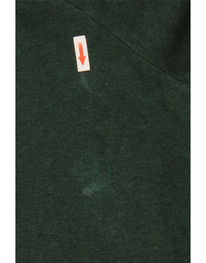 Gant Mens Zip Neck Jumper Sweater Large Green Cotton