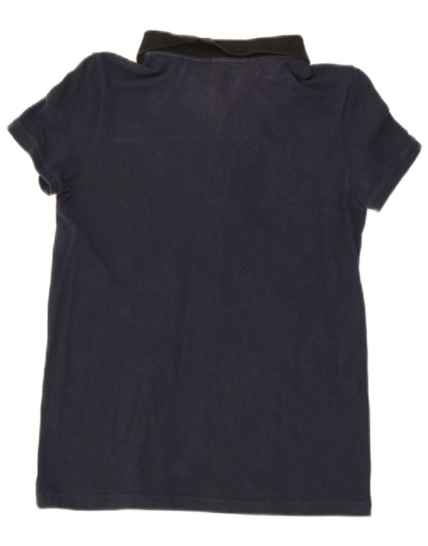 Burberry Girls Polo Shirt 13-14 Years Navy Blue Check Cotton