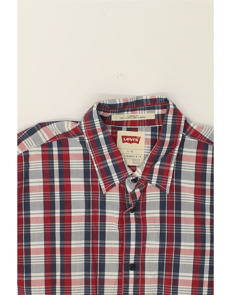 LEVI'S Mens Standard Fit Shirt Large Red Check Cotton | Vintage Levi's | Thrift | Second-Hand Levi's | Used Clothing | Messina Hembry 