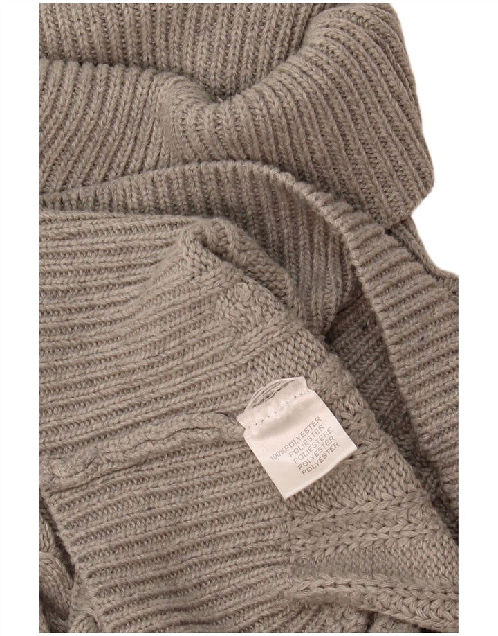 Vintage Womens Roll Neck Jumper Sweater UK 12 Medium Grey Polyester