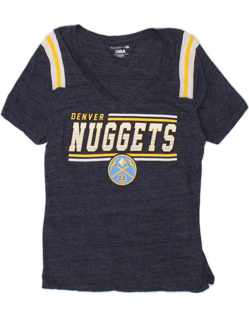 NBA Womens Denver Graphic T-Shirt Top UK 18 XL Navy Blue Polyester Vintage NBA and Second-Hand NBA from Messina Hembry 