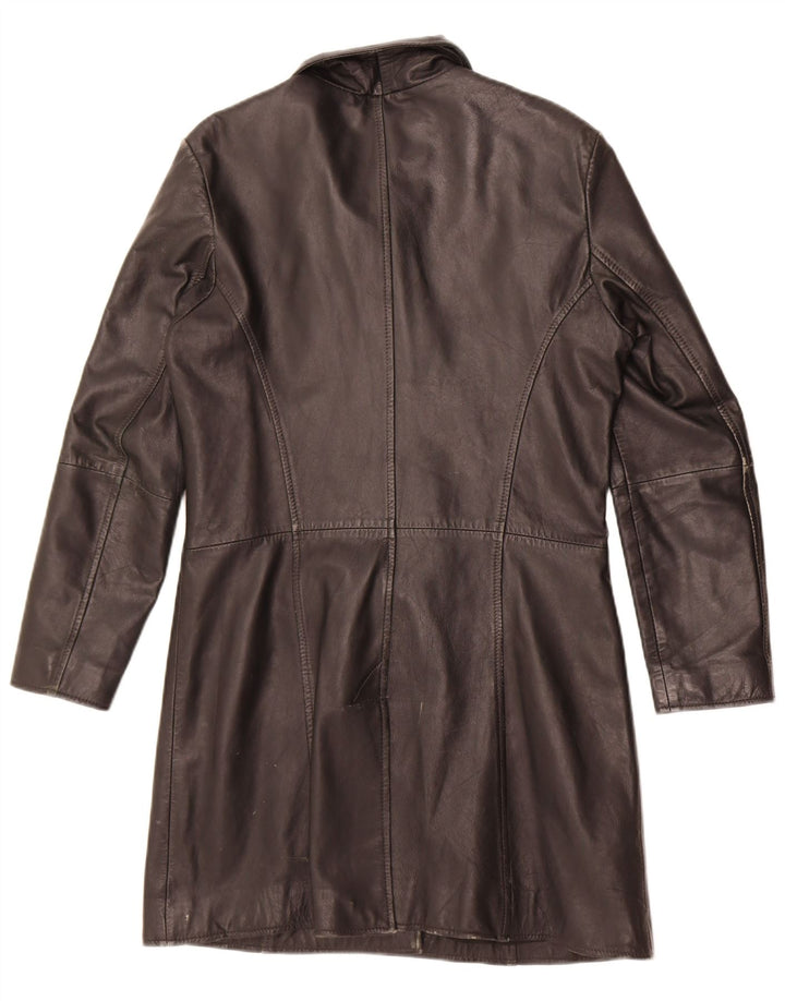 Gipsy Womens Leather Coat UK 12 Medium Brown