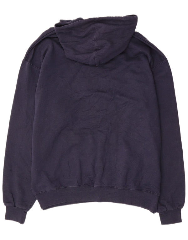 Champion Mens Graphic Hoodie Jumper 2XL Navy Blue Cotton