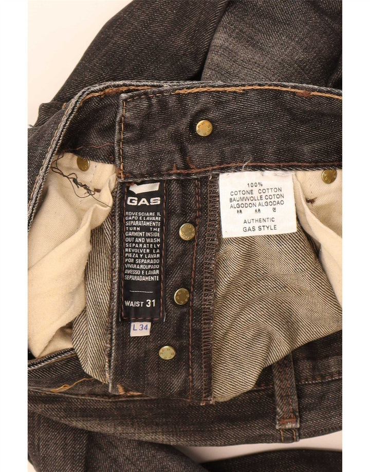 Gas Mens Straight Jeans W31 L27 Black Cotton