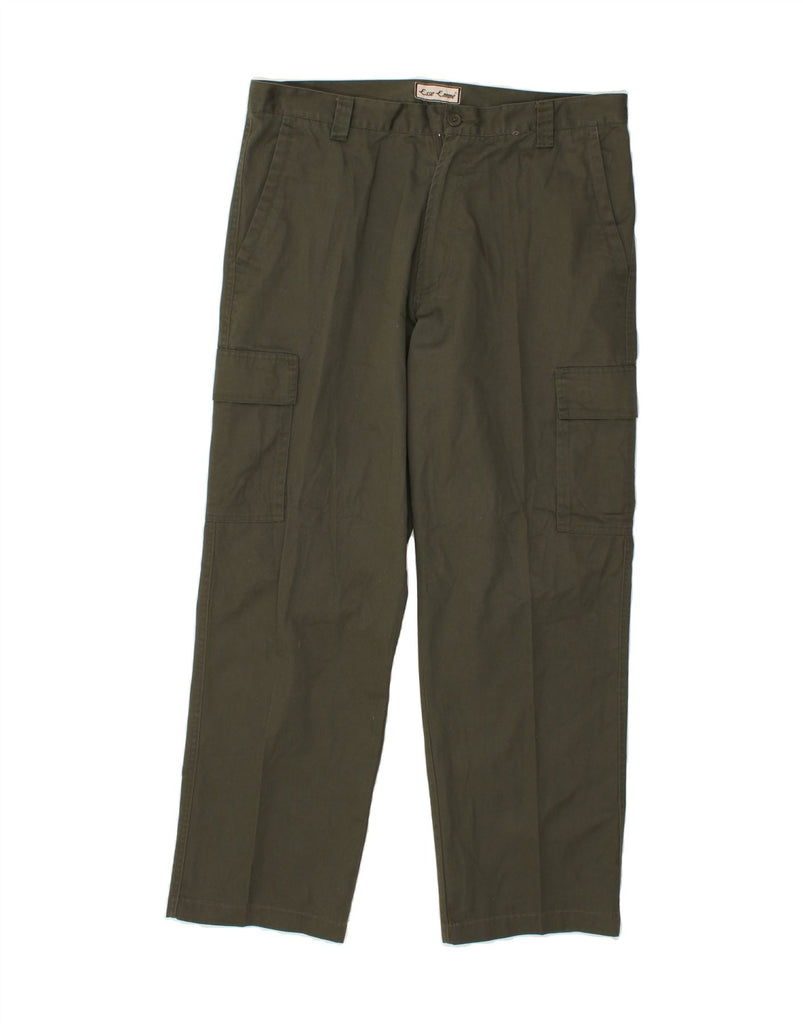 VINTAGE Mens Straight Cargo Trousers W36 L31 Green Polyester Vintage Vintage and Second-Hand Vintage from Messina Hembry 