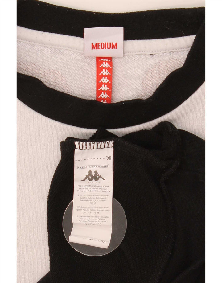 Kappa Mens Graphic Sweatshirt Jumper Medium White Colourblock Cotton