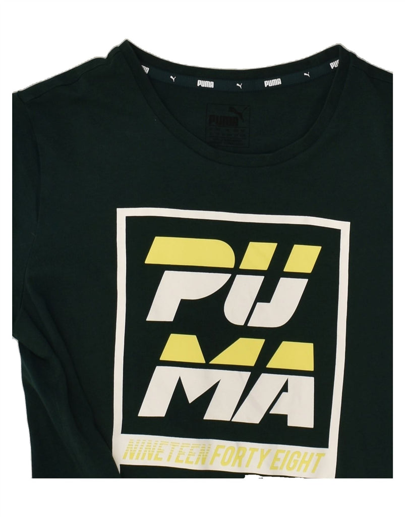 PUMA Boys Graphic T-Shirt Top 12-13 Years XL Green | Vintage Puma | Thrift | Second-Hand Puma | Used Clothing | Messina Hembry 