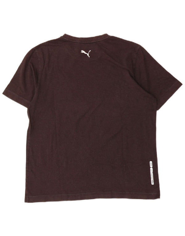Puma Mens Graphic T-Shirt Top Large Brown Cotton