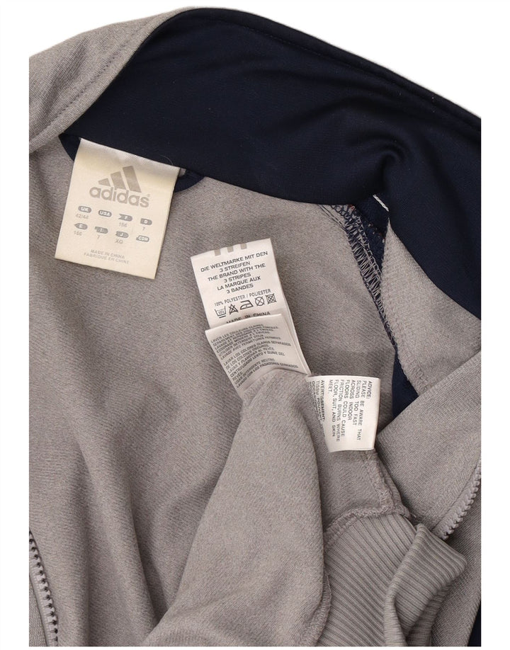 Adidas Mens Tracksuit Top Jacket UK 42/44 Large Grey Colourblock Polyester