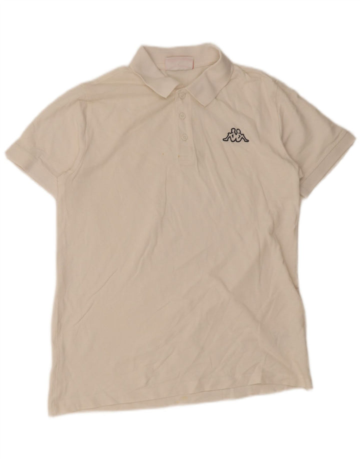 Kappa Mens Polo Shirt Medium White Cotton