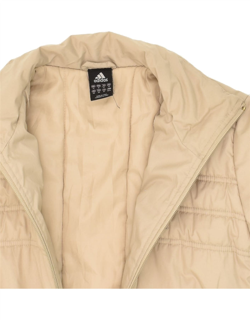 ADIDAS Womens Padded Coat UK 14 Large Beige Polyester Vintage Adidas and Second-Hand Adidas from Messina Hembry 