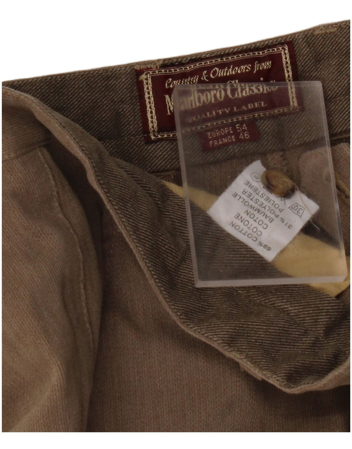 MARLBORO CLASSICS Mens Tapered Chino Trousers EU 54 2XL W36 L29 Beige