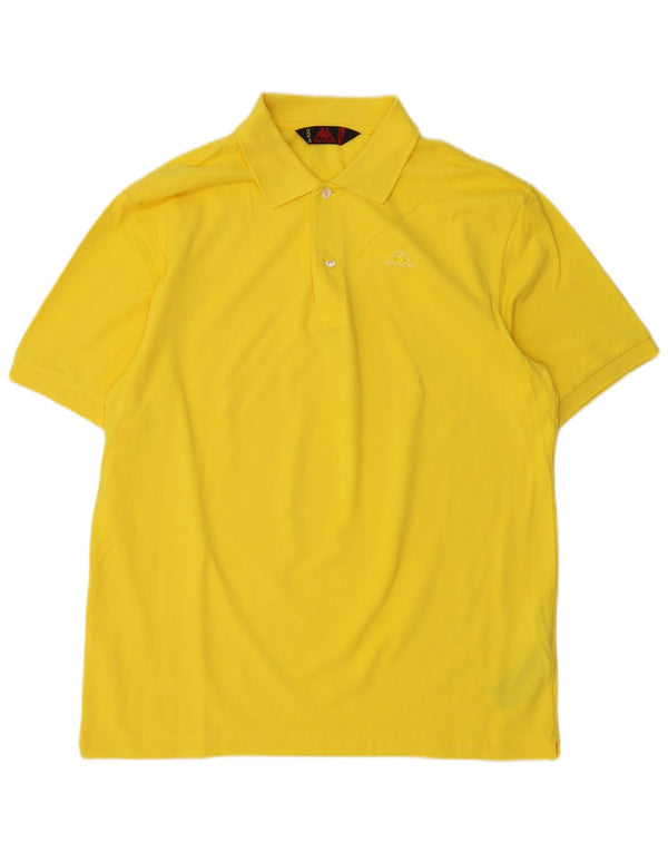 KAPPA Mens Polo Shirt Large Yellow Cotton