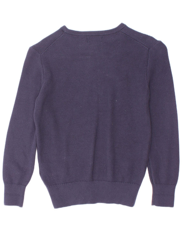 Polo Ralph Lauren Boys Boat Neck Jumper Sweater 6-7 Years Navy Blue Cotton