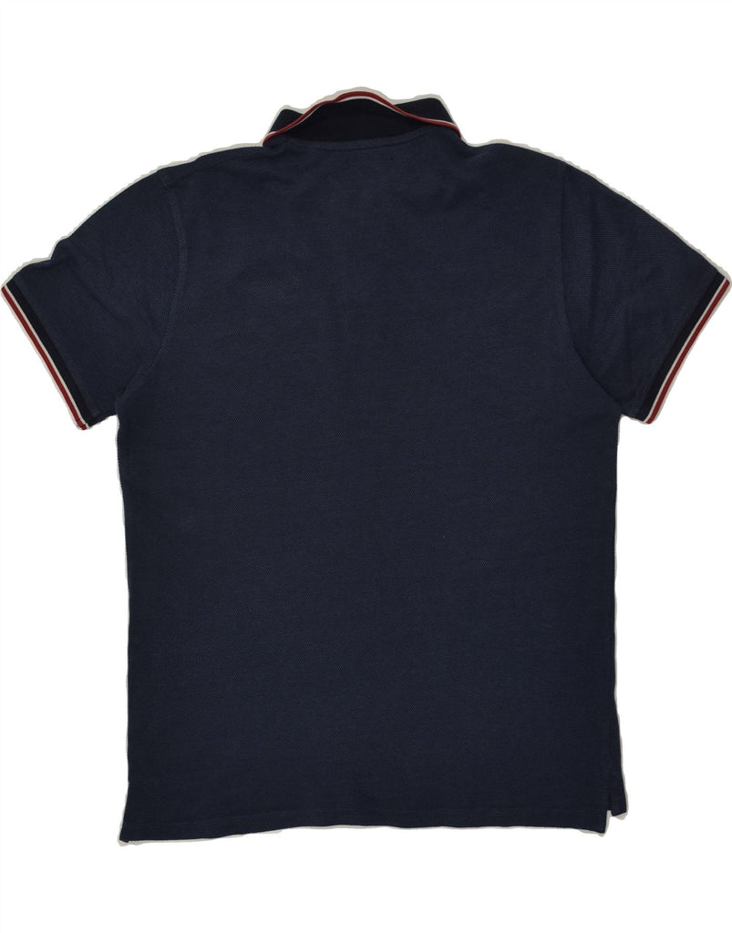 JACK & JONES Mens Premium Polo Shirt Large Navy Blue Cotton | Vintage Jack & Jones | Thrift | Second-Hand Jack & Jones | Used Clothing | Messina Hembry 