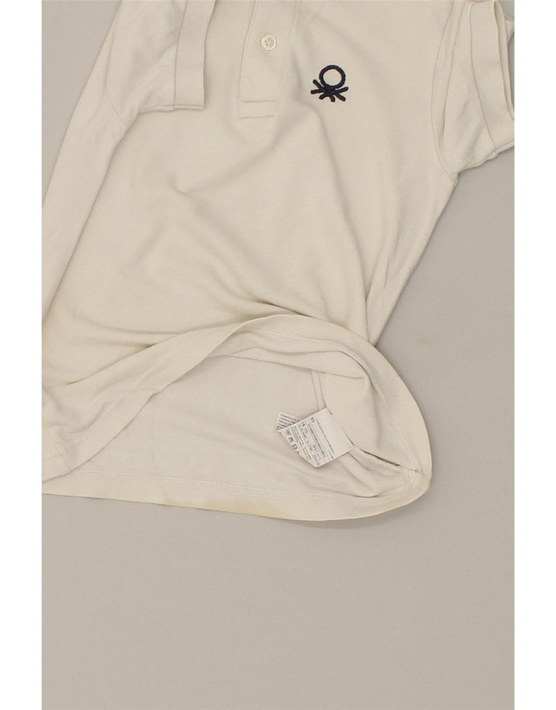 BENETTON Boys Polo Shirt 4-5 Years XS  White Cotton Vintage Benetton and Second-Hand Benetton from Messina Hembry 