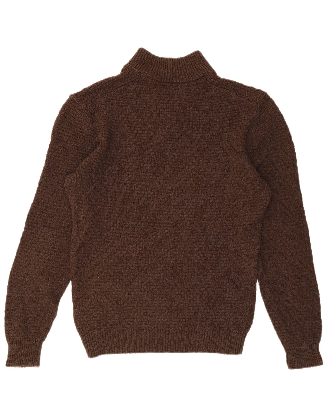 Massimo Dutti Mens Polo Neck Jumper Sweater XL Brown Cotton
