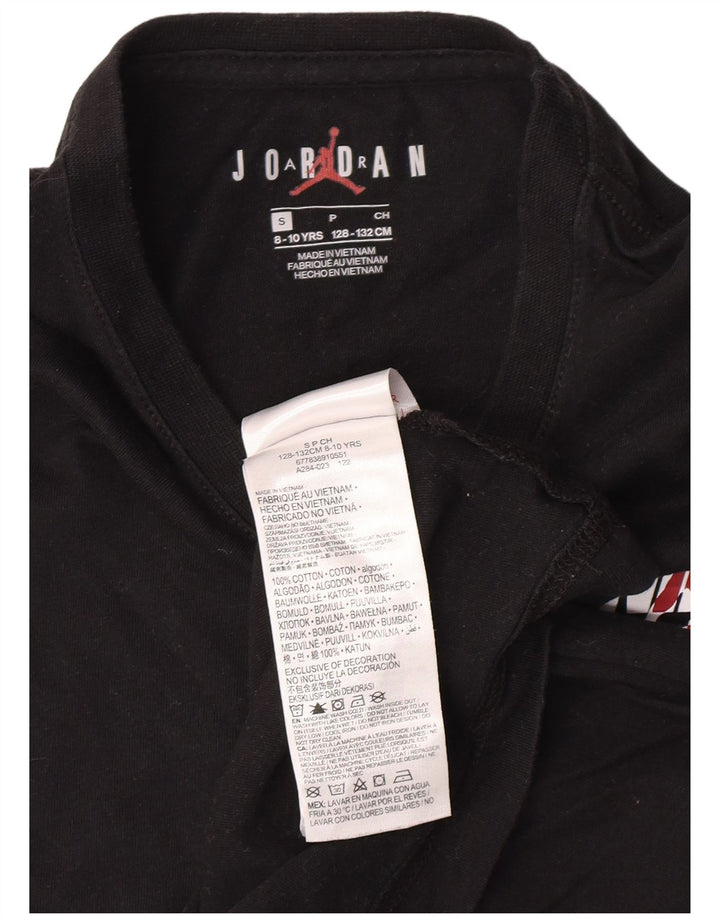 Jordan Boys Graphic T-Shirt Top 8-9 Years Small Black Cotton