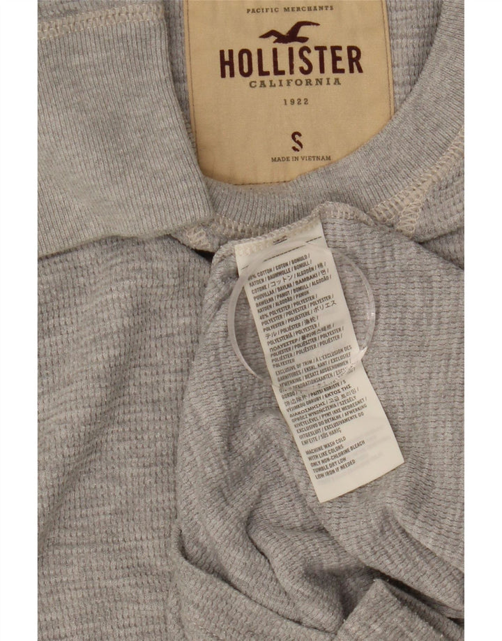 Hollister Mens Top Long Sleeve Small Grey Cotton