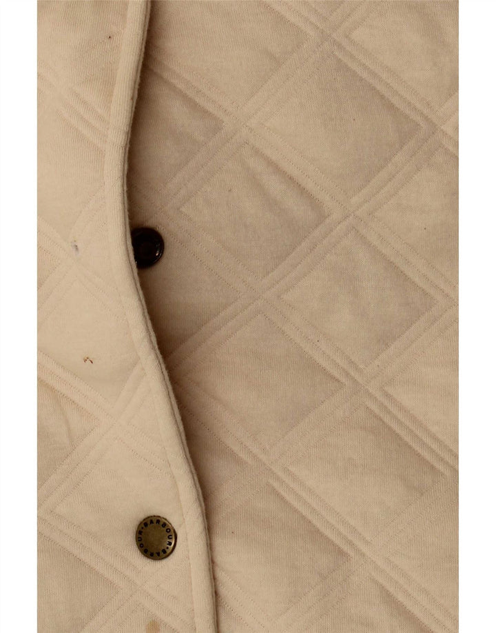 Barbour Womens Oversized Quilted Jacket UK 10 Small Beige Cotton